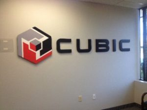 Cubic 3-D Lobby Sign