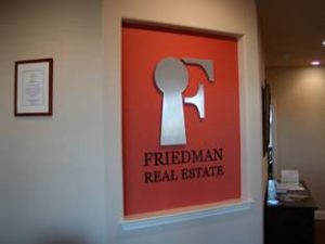 Friedman Real Estate Lobby Sign Cut Metal